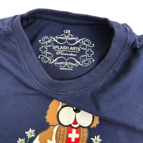 Splash Arts Switzerland T-Shirt 3D St. Bernard Rescue Dog Open Mouth 128 7/8 - Picture 2 of 8